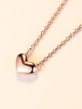 thumb 925 Sterling Silver Simple fashion heart pendant Necklace 1