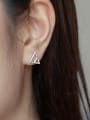 thumb Alloy Cubic Zirconia Triangle Minimalist Stud Earring 1