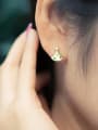 thumb Alloy Rhinestone Triangle Minimalist Drop Earring 1