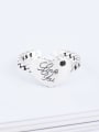 thumb 925 Sterling Silver Heart  Leather Vintage Band Ring 3
