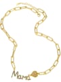 thumb Brass Cubic Zirconia Letter MAMA Minimalist Pendant Necklace 3