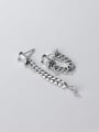 thumb 925 Sterling Silver Cubic Zirconia Geometric Vintage Hollow Chain Drop Earring 1