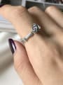 thumb 925 Sterling Silver Flower Minimalist Free Size Band Ring 1