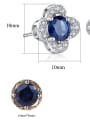 thumb 925 Sterling Silver Cubic Zirconia Blue Flower Luxury Stud Earring 3