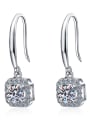 thumb Sterling Silver 0.5 CT  Moissanite Square Dainty Hook Earring 3
