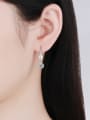 thumb 925 Sterling Silver Moissanite Geometric Dainty Hook Earring 1