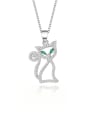 thumb 925 Sterling Silver Cubic Zirconia Fox Dainty Necklace 0