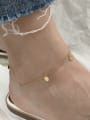 thumb 925 Sterling Silver minimalist 0-word Chain Gold summer round piece foot chain 1