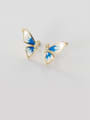 thumb 925 Sterling Silver Enamel Butterfly Minimalist Stud Earring 0