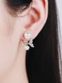 thumb 925 Sterling Silver Moissanite Wing Dainty Stud Earring 1