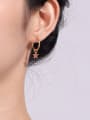 thumb Brass Cubic Zirconia Pentagram Cute Huggie Earring 1