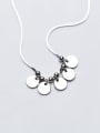 thumb 925 sterling silver simple fashion Round Pendant Necklace 0