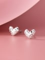 thumb 925 Sterling Silver Heart Minimalist Stud Earring 2