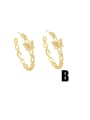 thumb Brass Cubic Zirconia Geometric Hip Hop Hoop Earring 4
