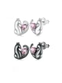 thumb 925 Sterling Silver Cubic Zirconia Icon Cat Cute Stud Earring 0