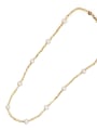 thumb Stainless steel Bead Vintage  Imitation pearls  Necklace 3