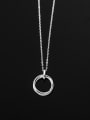 thumb 925 Sterling Silver Hollow Round Minimalist Necklace 3