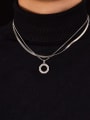 thumb Stainless steel Geometric Hip Hop Multi Strand Necklace 1