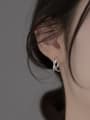 thumb 925 Sterling Silver Cross Minimalist Stud Earring 1