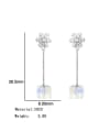 thumb 925 Sterling Silver Austrian Crystal Square Classic Drop Earring 4