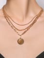 thumb Brass Coin Hip Hop round pendant  Necklace 3