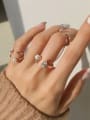 thumb Copper Cubic Zirconia White Round Minimalist Stackable Ring 2
