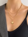 thumb Brass Hip Hop Heart  Ring and Necklace Set 1