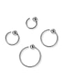 thumb 925 Sterling Silver Round Vintage Simple Smooth Beads Study Earring 3