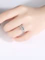 thumb 925 Sterling Silver Cubic Zirconia Geometric Dainty Stackable Ring 1