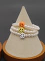 thumb Freshwater Pearl Multi Color Smiley Minimalist Stretch Bracelet 1