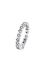 thumb 925 Sterling Silver Cubic Zirconia Heart Minimalist Band Ring 2