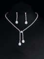 thumb Brass Cubic Zirconia Luxury Water Drop Earring and Necklace Set 2