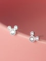 thumb 925 Sterling Silver Cubic Zirconia Mouse Minimalist Stud Earring 0