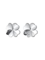thumb 925 Sterling Silver Cubic Zirconia Flower Minimalist Stud Earring 0
