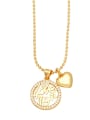 thumb Brass Cubic Zirconia Letter Vintage Heart Pendant Necklace 2