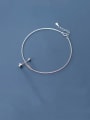 thumb 925 Sterling Silver  Minimalist  Asymmetrical bead lever  Anklet 0