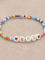 thumb Stainless steel MGB Bead Multi Color Letter Bohemia Stretch Bracelet 2