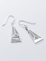 thumb 925 Sterling Silver Triangle Vintage Hook Earring 3