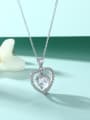 thumb 925 Sterling Silver Birthstone Heart Dainty Necklace 1