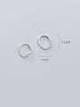 thumb 925 Sterling Silver With Platinum Plated Minimalist  Chain  Round Hoop Earrings 3