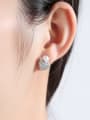 thumb Copper Cubic Zirconia Heart Dainty Stud Earring 1