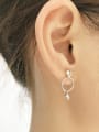 thumb 925 Sterling Silver Smooth Heart Hollow Round  Minimalist Stud Earring 2
