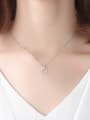 thumb 925 Sterling Silver Cubic Zirconia simple temperament Round Pendant Necklace 2