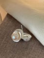thumb 925 Sterling Silver Imitation Pearl Round Vintage Stud Earring 2