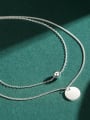 thumb 925 Sterling Silver Round Minimalist Multi Strand Necklace 3