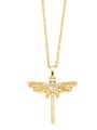 thumb Brass Cubic Zirconia Dragonfly Vintage Necklace 3
