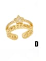 thumb Brass Cubic Zirconia Star Hip Hop Band Ring 4