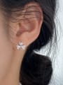 thumb 925 Sterling Silver Cubic Zirconia Flower Trend Stud Earring 1