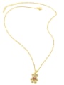 thumb Brass Cubic Zirconia Icon Cute Bear Pendant Necklace 3