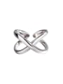 thumb 925 Sterling Silver Cross Letter X Vintage Midi Ring 0